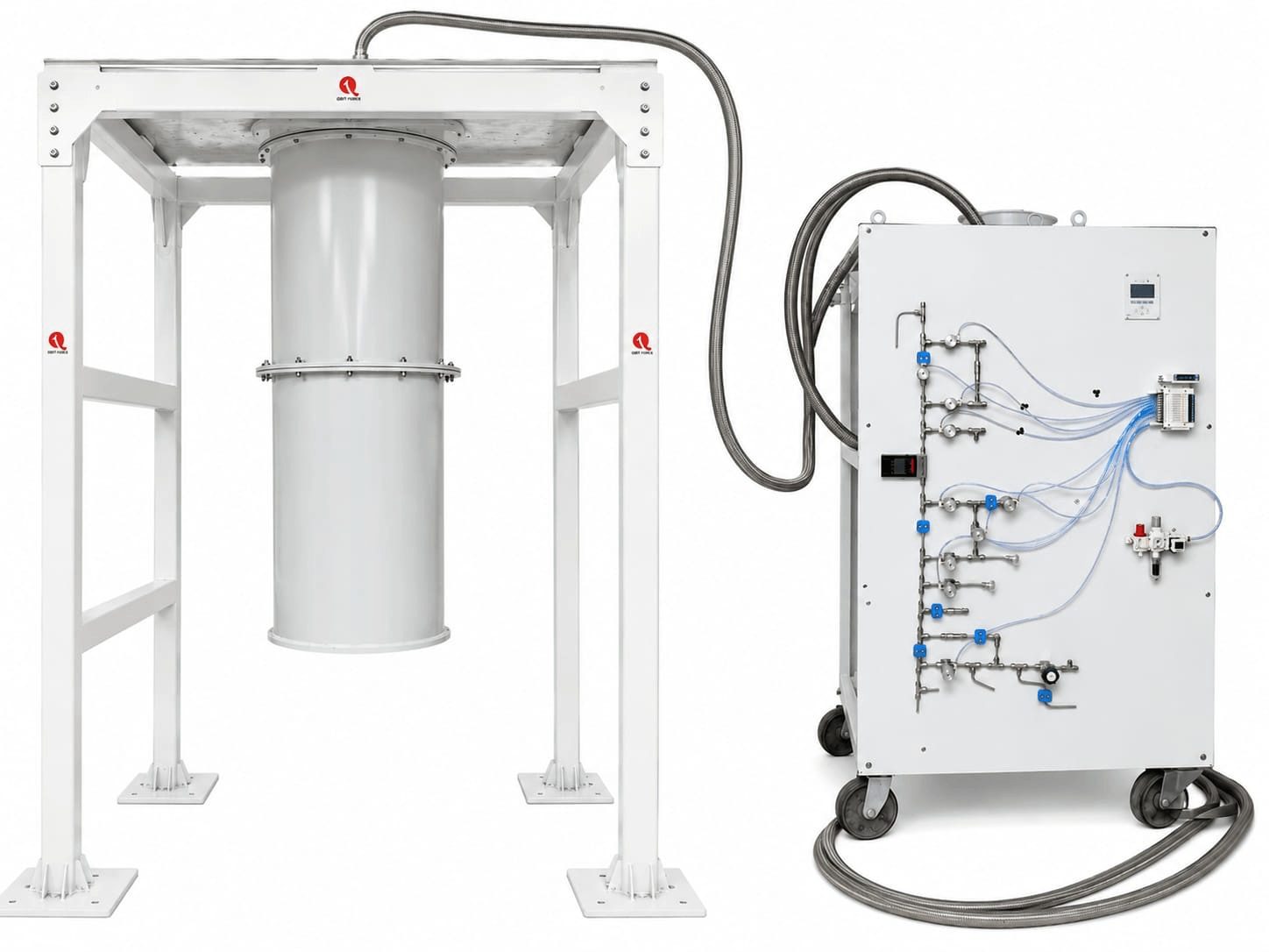 10 mK dilution refrigerator with gas handling system